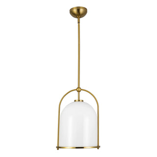 Bella 17 in Brushed Gold/Opal Glass Pendant
