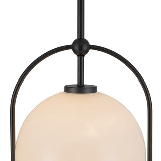 Bella 17 in Black Pendant with Opal Glass
