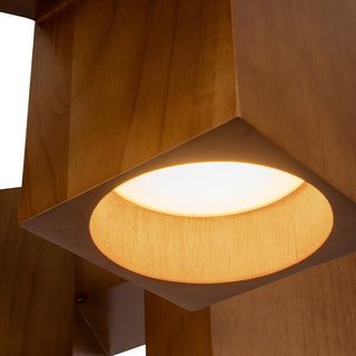 Bosco 25 in Solid Wood Dimmable LED Chandelier with Natural Oak Finish
