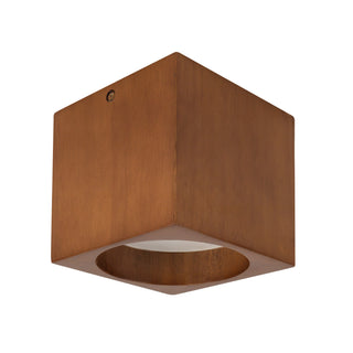 Bosco 5 in (5 in Height) Solid Wood Dimmable LED Flush Mount with Natural Oak Finish
