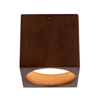 Bosco 5 in (5 in Height) Solid Wood Dimmable LED Flush Mount with Dark Walnut Finish
