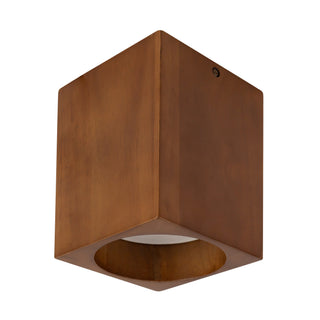 Bosco 5 in (7 in Height) Solid Wood Dimmable LED Flush Mount with Natural Oak Finish
