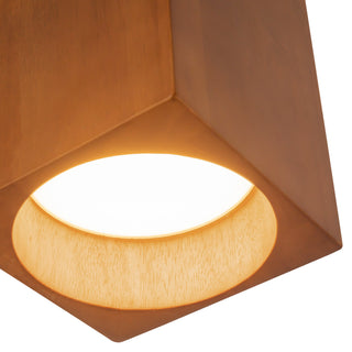 Bosco 5 in (7 in Height) Solid Wood Dimmable LED Flush Mount with Natural Oak Finish
