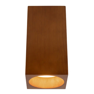 Bosco 5 in (10 in Height) Solid Wood Dimmable LED Flush Mount with Natural Oak Finish
