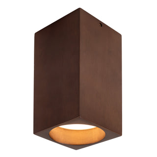 Bosco 5 in (10 in Height) Solid Wood Dimmable LED Flush Mount with Dark Walnut Finish
