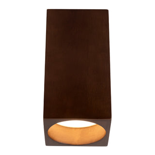 Bosco 5 in (10 in Height) Solid Wood Dimmable LED Flush Mount with Dark Walnut Finish
