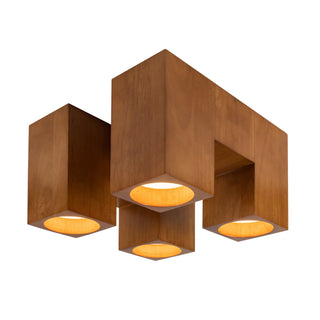 Bosco 15 in Solid Wood Dimmable LED Flush Mount with Natural Oak Finish
