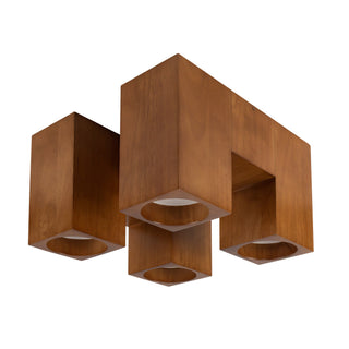 Bosco 15 in Solid Wood Dimmable LED Flush Mount with Natural Oak Finish
