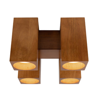 Bosco 15 in Solid Wood Dimmable LED Flush Mount with Natural Oak Finish
