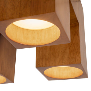 Bosco 15 in Solid Wood Dimmable LED Flush Mount with Natural Oak Finish
