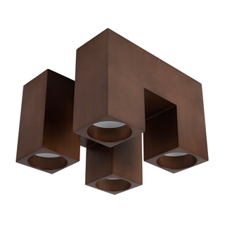 Bosco 15 in Solid Wood Dimmable LED Flush Mount with Dark Walnut Finish
