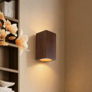 Bosco 5 in (10 in Height) Solid Wood Dimmable LED Wall Sconce with Dark Walnut Finish
