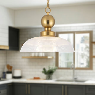 Broomfield 16 in Pendant with Clear Ribbed Glass
