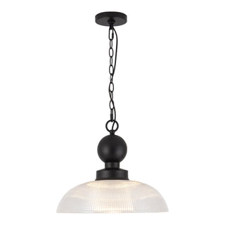 Broomfield 16 in Pendant with Clear Ribbed Glass
