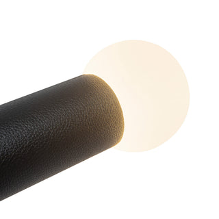 Calla 52=in Brushed Gold Dimmable LED Linear Pendant with Black Vegan Leather
