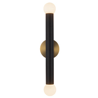Calla 24 in Brushed Gold Dimmable LED Vanity Light with Black Vegan Leather
