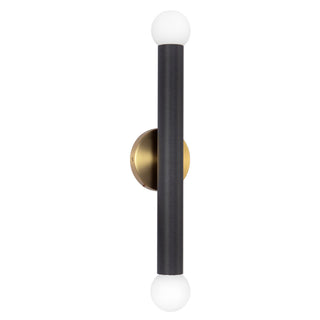 Calla 24 in Brushed Gold Dimmable LED Vanity Light with Black Vegan Leather

