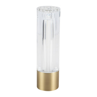 Cessa 8 in Brushed Gold Dimmable LED Exterior Portable Lamp
