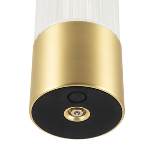 Cessa 8 in Brushed Gold Dimmable LED Exterior Portable Lamp
