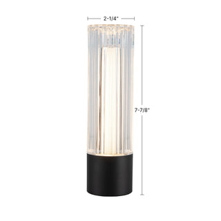 Cessa 8 in Brushed Gold Dimmable LED Exterior Portable Lamp

