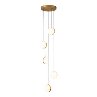 Echo 5 Head Brushed Gold Dimmable LED Multi Pendant
