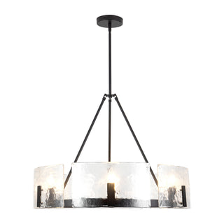 Eira 29 in Black Chandelier with Clear Water Glass
