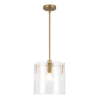 Eira 12 in Brushed Gold Pendant with Clear Water Glass
