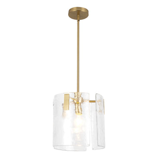 Eira 12 in Brushed Gold Pendant with Clear Water Glass
