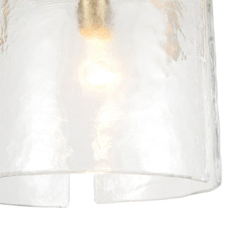 Eira 12 in Brushed Gold Pendant with Clear Water Glass
