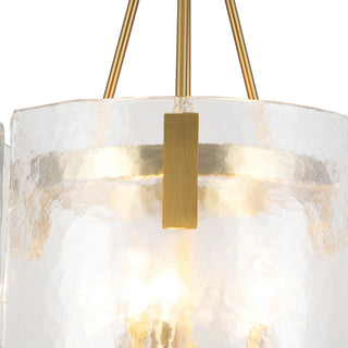Eira 16 in Brushed Gold Pendant with Clear Water Glass
