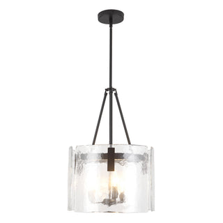Eira 16 in Black Pendant with Clear Water Glass
