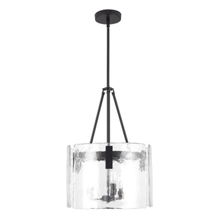 Eira 16 in Black Pendant with Clear Water Glass
