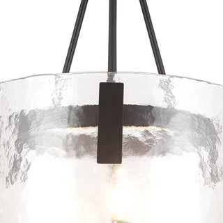 Eira 16 in Black Pendant with Clear Water Glass
