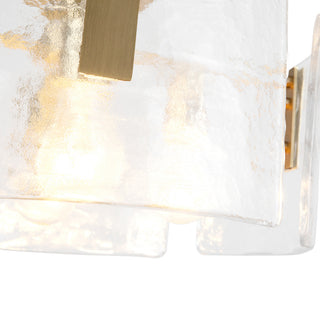 Eira 16 in Brushed Gold Semi Flush Mount with Clear Water Glass
