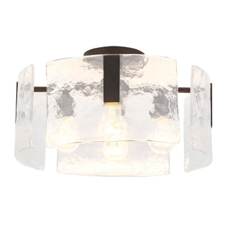Eira 16 in Black Semi Flush Mount with Clear Water Glass
