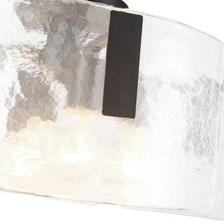 Eira 16 in Black Semi Flush Mount with Clear Water Glass
