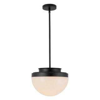 Esther 13 in Black Pendant with Opal Glass
