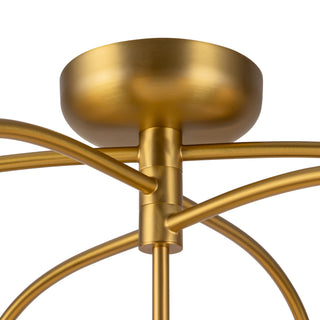 Fiona 27 in Brushed Gold Flush Mount with Opal Glass
