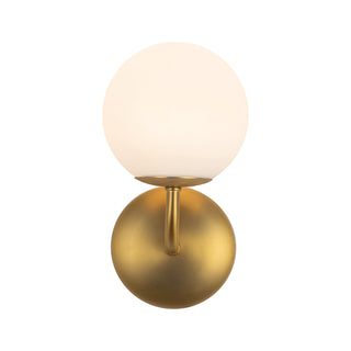 Fiona 5 in (10 in Height) Brushed Gold Wall Sconce with Opal Glass
