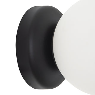 Fiona 5 in Matte Black Wall Sconce with Opal Glass
