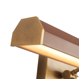 Gemma 21 in Vintage Brass and Burgundy Dimmable LED Wall/Picture Light
