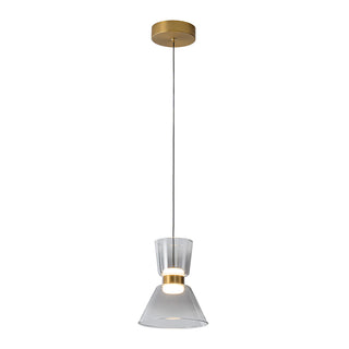 Jenni 9 in Brushed Gold Dimmable LED Pendant with Smoked Glass

