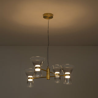 Jenni 27 in Brushed Gold Dimmable LED Pendant with Smoked Glass
