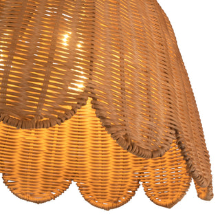 June 18 in Black Chandelier with Natural Rattan Shade
