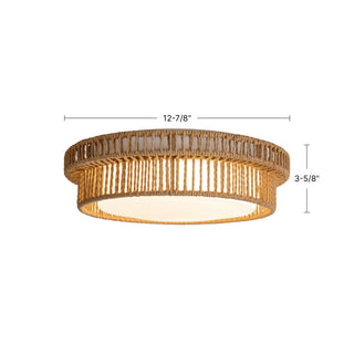 Maryn 13 in Braided Rope Dimmable LED Flush Mount
