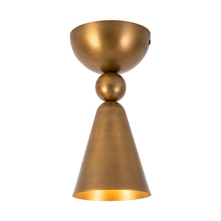 Murphy 4 in Vintage Brass Flush Mount
