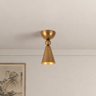 Murphy 4 in Vintage Brass Flush Mount
