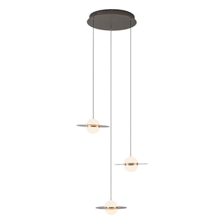 Nial 3 Head Gray and Gold Dimmable LED Multi Pendant
