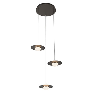 Nial 3 Head Gray and Gold Dimmable LED Multi Pendant
