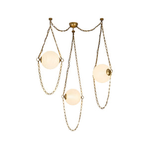 Vintage Brass/Cloudy Glass